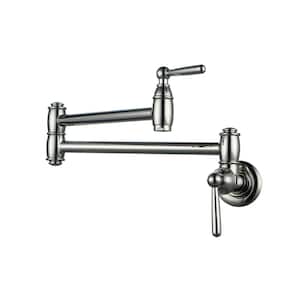 Wall Mounted Pot Filler with Double Joint Swing in Polished Nickel