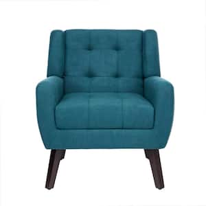 Light Blue Linen Upholstered Arm Chair (Set of 1)