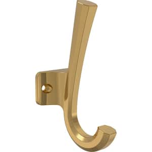 Carved J 5 in. H Aluminium Coat and Hat Wall Hook in Modern Gold (1-Pack)