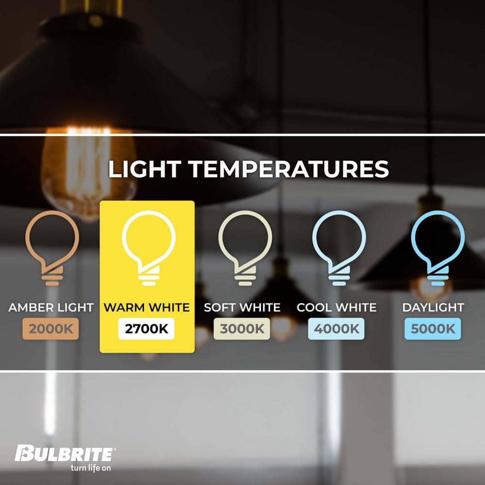 60 Watt Equivalent Clear Glass LED Filament Bulb, Dimmable