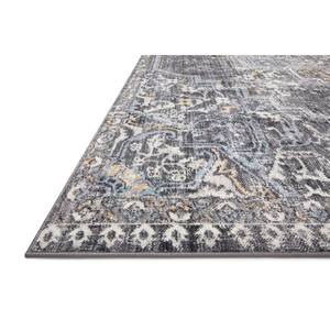 Cassandra Charcoal/Gold 18" x 18" Sample Square Oriental Area Rug
