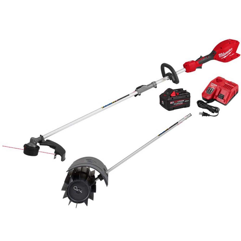 M18 FUEL 18V 16 in. Brushless Cordless Battery QUIK-LOK String Trimmer 8.0 Ah FORGE Kit w/ Rubber Broom Attachment -  Milwaukee, 3016-21ST40