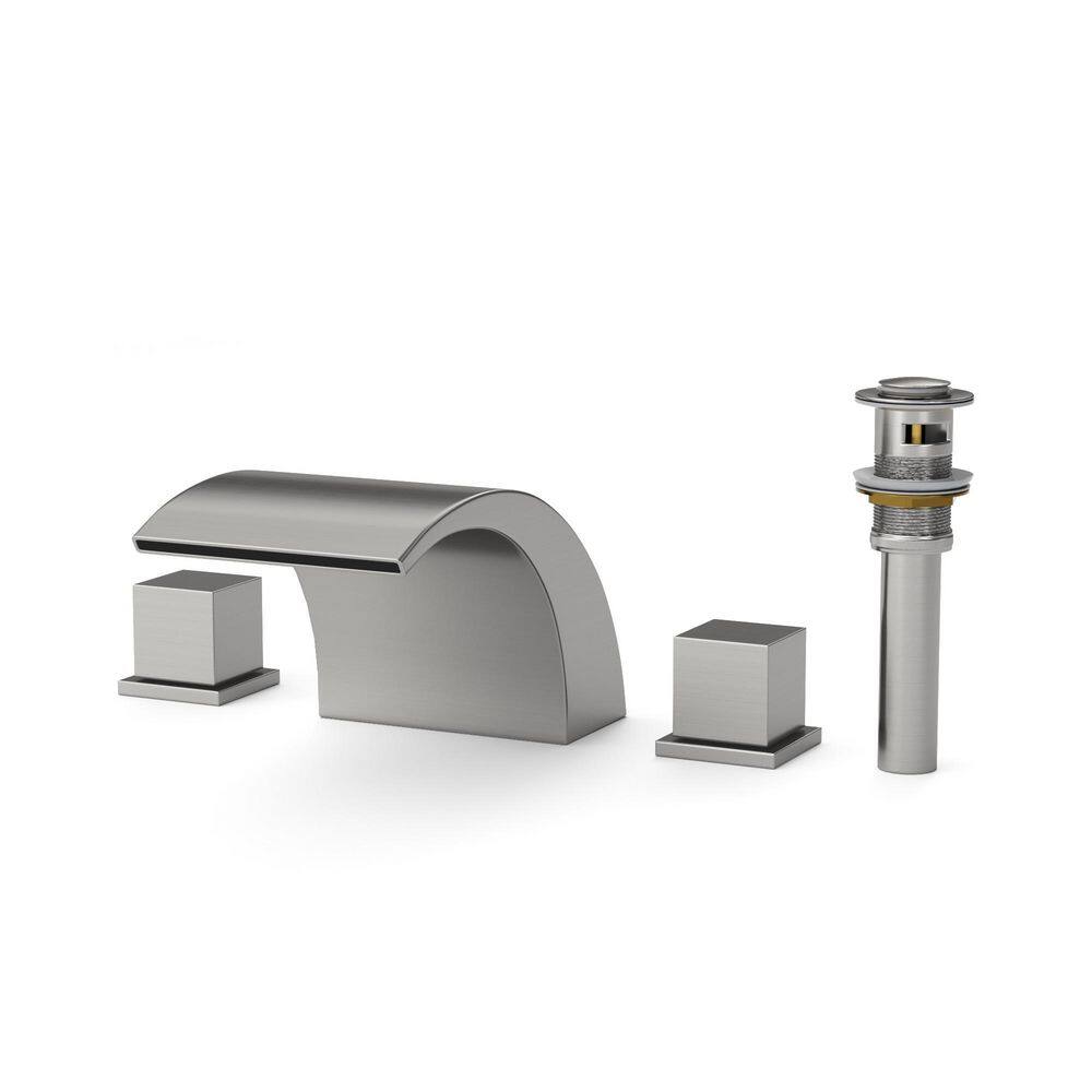 Modern Widespread 2-Handle Waterfall Bathroom Sink Faucet 3-Hole with Pop-Up Drain in Chrome price history on PriceWatchPro