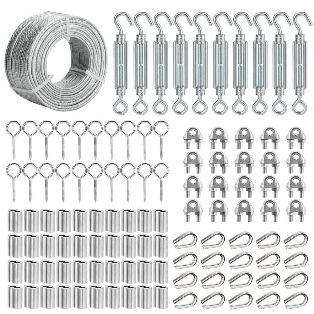 1/8 Inch Wire Rope Kit, 200FT PVC Coated Galvanized Steel Cable with Tensioner for Outdoor Plant Support, Deck Railing price history on PriceWatchPro