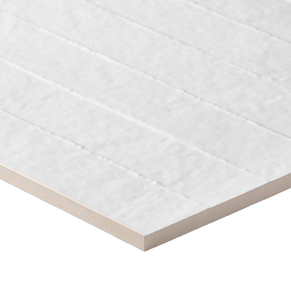 Angela Harris Matte White Ceramic Patterned Wall Tile