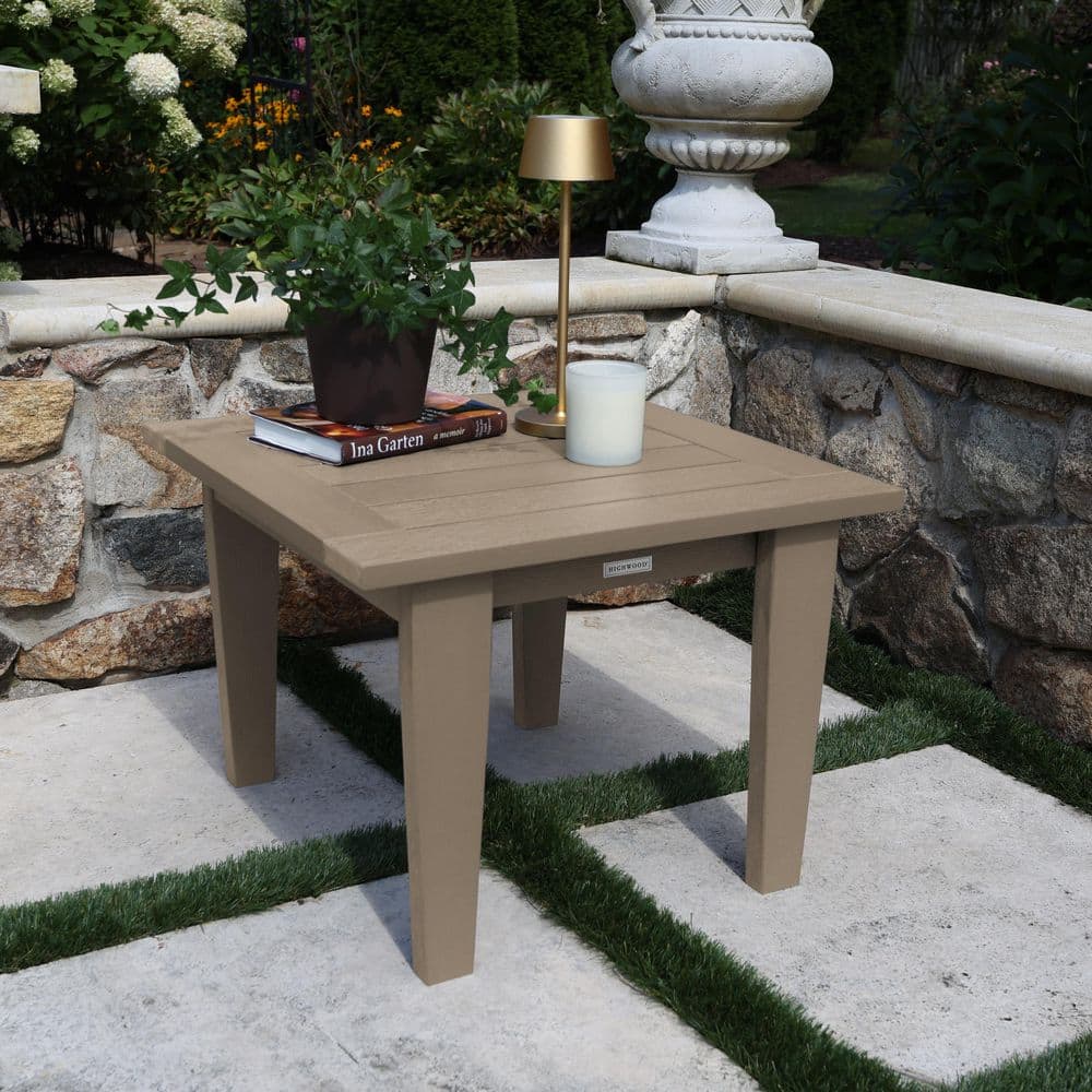 Lehigh Woodland Brown Square Recycled Plastic Outdoor Side Table price history on PriceWatchPro