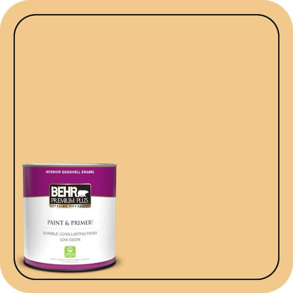 BEHR PREMIUM PLUS 1 qt. Home Decorators Collection #HDC-CL-16 Beacon Yellow Eggshell Enamel Low Odor Interior Paint & Primer