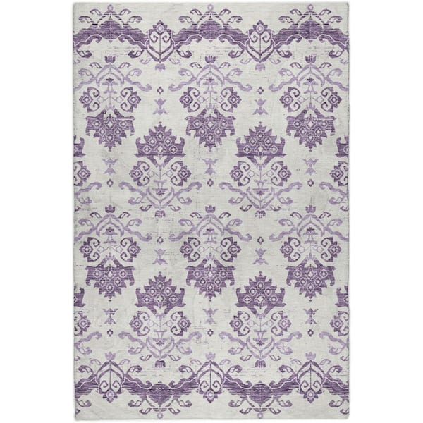 Dream Shag Premium Machine Washable Abstract ADS759 Purple 5 ft. x 7 ft. 6 in. Area Rug