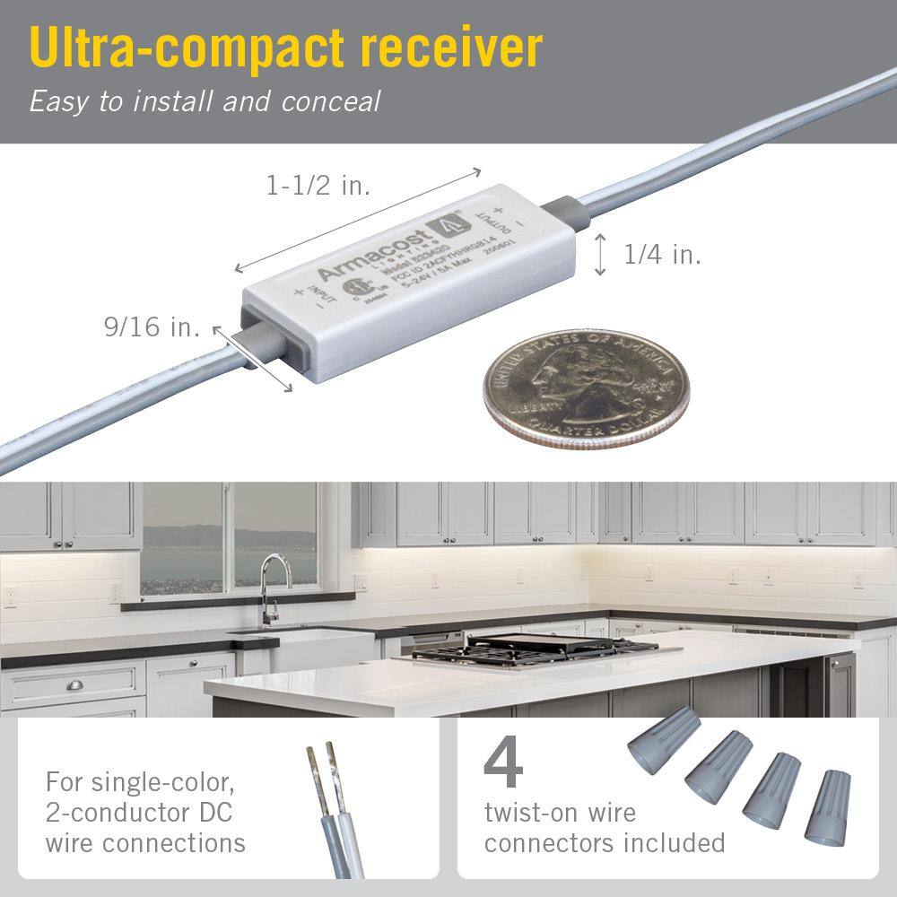 Compact White Wireless LED Strip Light Controller
