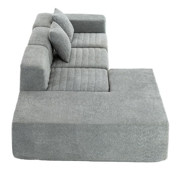 Nestfair 116.5 in. Fabric Boucle Full-Compressed Sectional