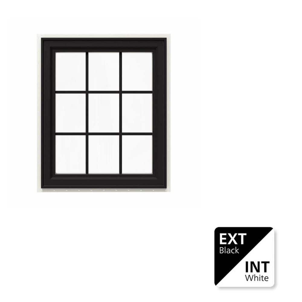 JELD-WEN 30 in. x 36 in. V-4500 Series Black FiniShield Vinyl