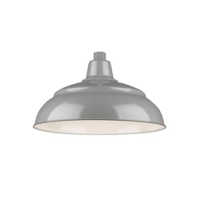 R Series 1-Light 15 in. Gray Warehouse Shade