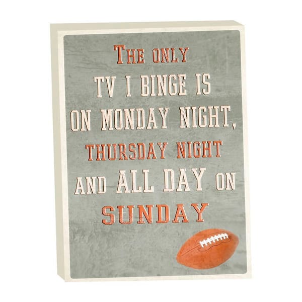 VENICE BEACH Collections Football Fanantics for Women and Men the Only TV I Binge by Grotto Studios Unframed Graphic Print 24 in. x 18 in.