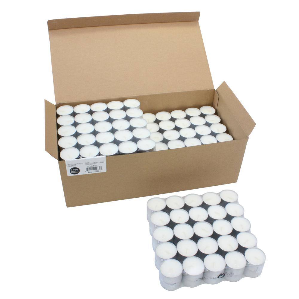 Palm Wax Unscented White Tealight Candles, 300 Pack