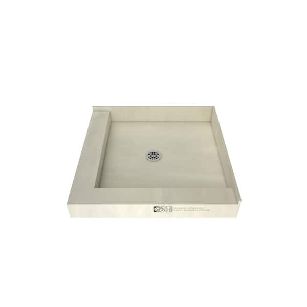 Tile Redi Redi Base 36 in. x 36 in. Double Threshold Shower Base with Center Drain and Polished Chrome Drain Plate