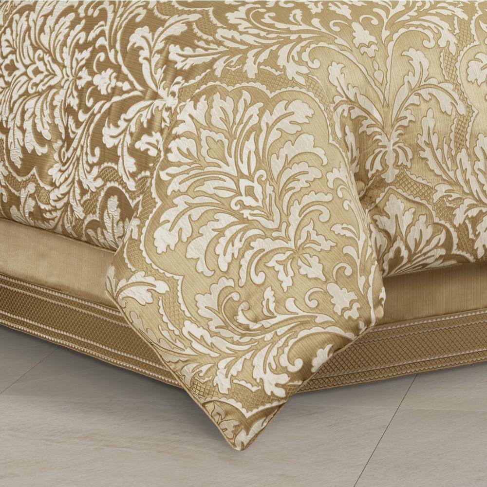 Aurelia King Ivory and Gold Embroidered Comforter Set