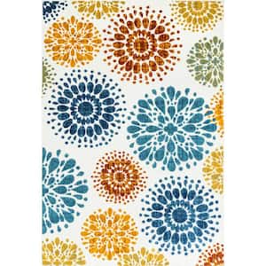 Iva Multi 8 ft. x 10 ft. Contemporary Floral Indoor/Outdoor Area Rug