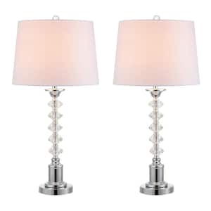 Kinsley 28 in. Clear/Chrome Crystal Table Lamp (Set of 2)
