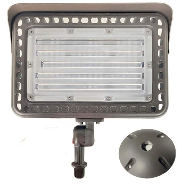 Honbei 750 Watt equivalent 18000 Lumen 120 Degree Brown Integrated LED 5000K Flood Light Outdoor Dusk-to-Dawn for Yard, Garage