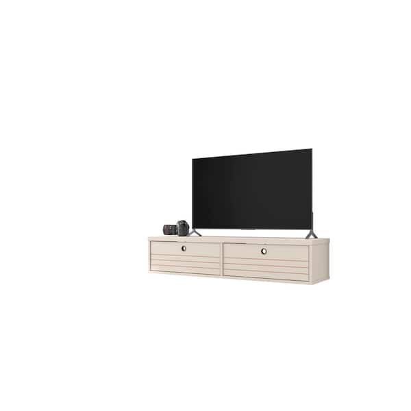 Luxor Liberty 42 In Off White Particle Board Floating Entertainment Center Fits Tvs Up To 40 In With Storage Doors 227hd1 The Home Depot