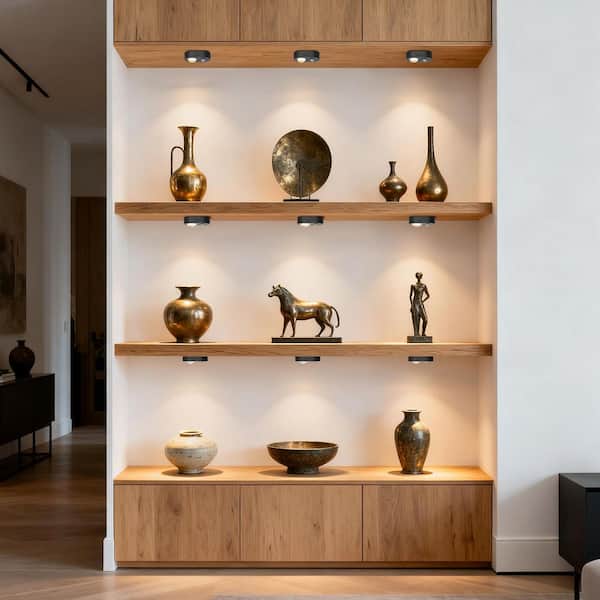 3-Pack Black LED Under Cabinet Lighting for Kitchen, Motion Sensor Dimmable Under Counter Lights with Remote