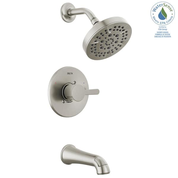 Delta Greydon Single-Handle 5-Spray Tub and Shower Faucet in SpotShield Brushed  Nickel (Valve Included) 144860-SP - The Home Depot