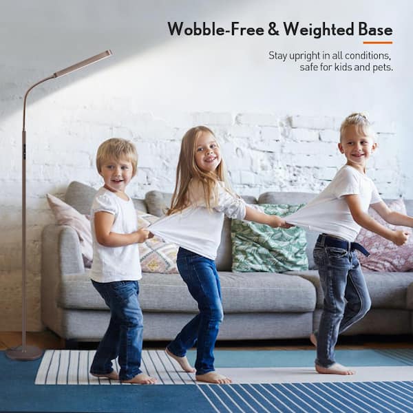 68.5 in. Classic Bronze Industrial Standard Dimmable and 4 Color Temperature LED Floor Lamp with Remote & Touch Control