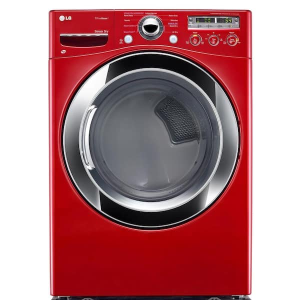 LG 7.3 cu. ft. Gas Dryer with Steam in Wild Cherry Red
