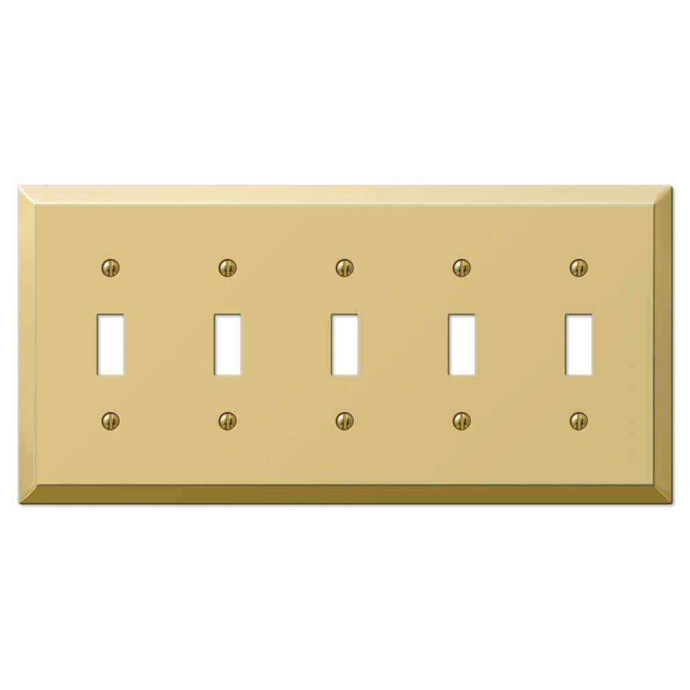 Metallic 5 Gang Toggle Steel Wall Plate - Polished Brass price history on PriceWatchPro