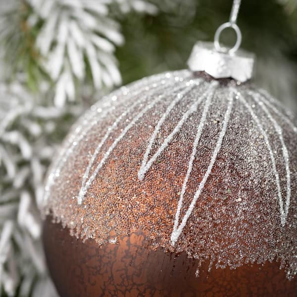DIY FROSTED GLITTER CHRISTMAS ORNAMENTS