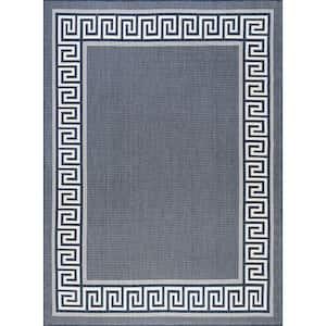 Eco Greek Key Navy 4 ft. x 6 ft. Indoor/Outdoor Area Rug