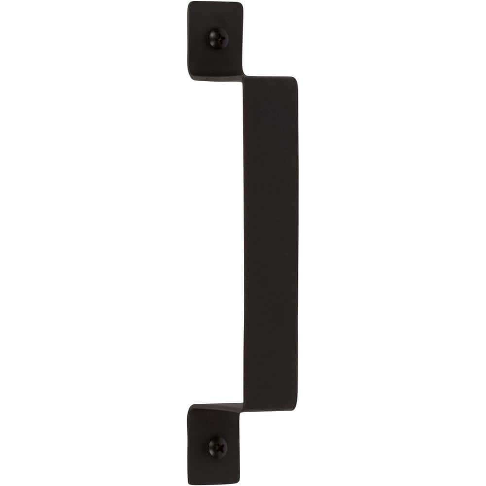 DELANEY HARDWARE 7-3/4 in. Black Barn Door Hardware Flat Square Pull ...