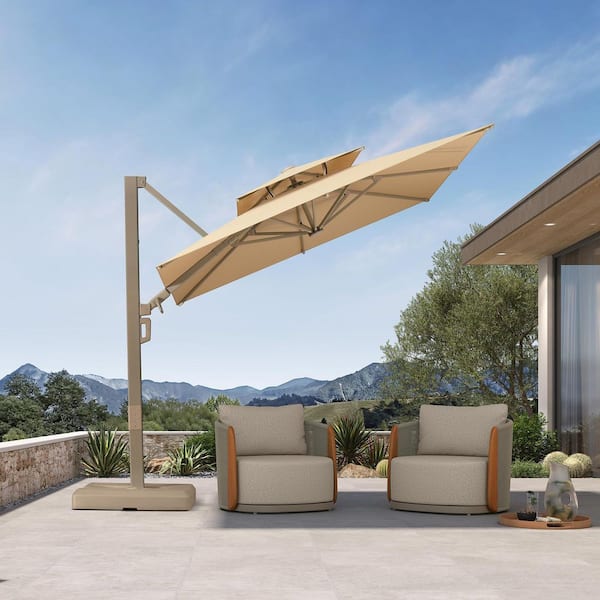 high wind offset patio umbrella PURPLE LEAF 10' X 12' Outdoor Rectangle Umbrella Large Cantilever Umbrella Windproof Heavy Duty Sun for Garden Deck Pool Patio, Terra : Patio, Lawn & Garden Keep your patio furniture cool in the summertime with this square cantilever umbrella from VredHom PURPLE LEAF 8 ft. Square
