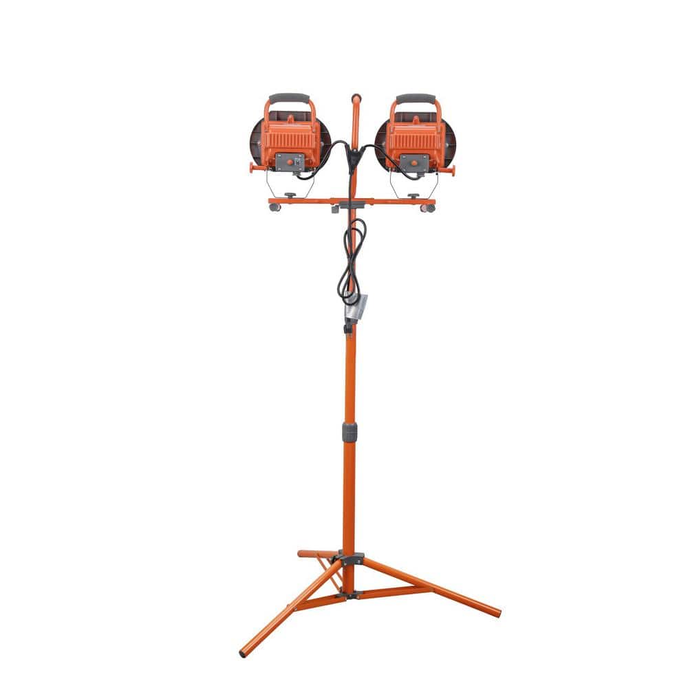 1200-Watt Orange and Gray Halogen Tripod Work Light