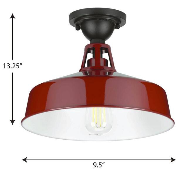 Progress Lighting Cedar Springs Collection 1-Light Red Farmhouse