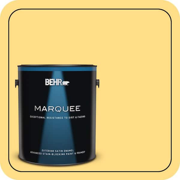 BEHR MARQUEE 1 gal. #330B-5 Yellow Corn Satin Enamel Exterior Paint & Primer