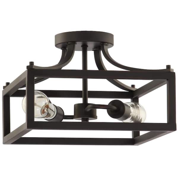 Hampton Bay Boswell Quarter 12-1/2 in. 2-Light Distressed