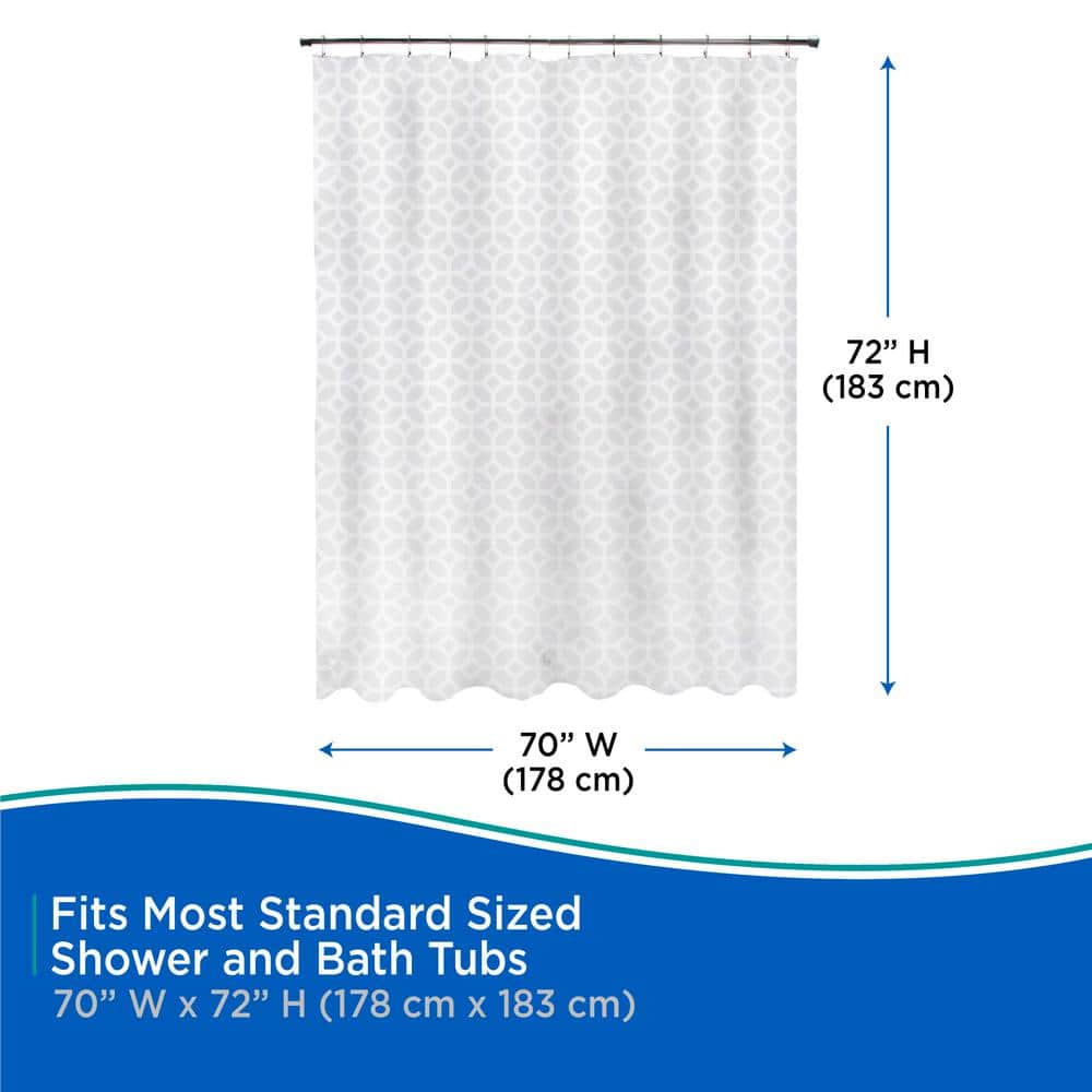 Geometric Frost Medium Weight PEVA Shower Curtain Liner 70" x 72"