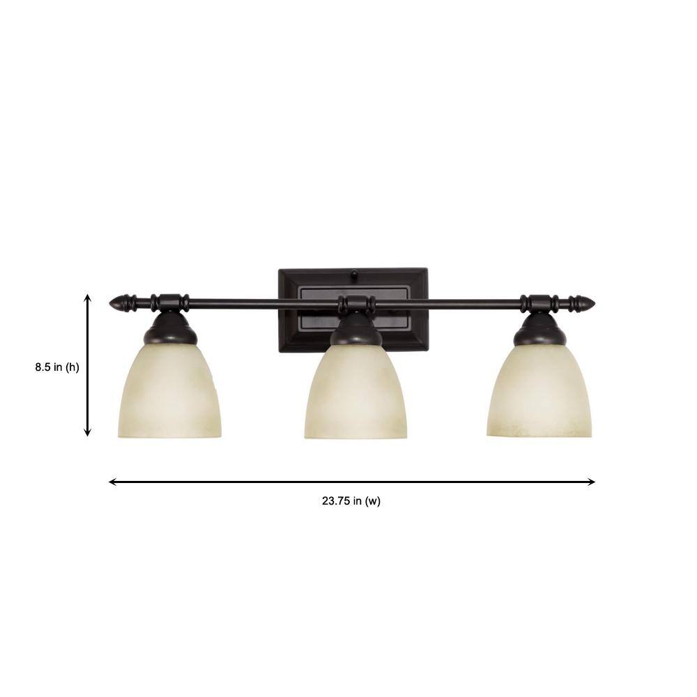 Apollo 24" Oil Rubbed Bronze Bathroom Vanity Light with Amber Glass