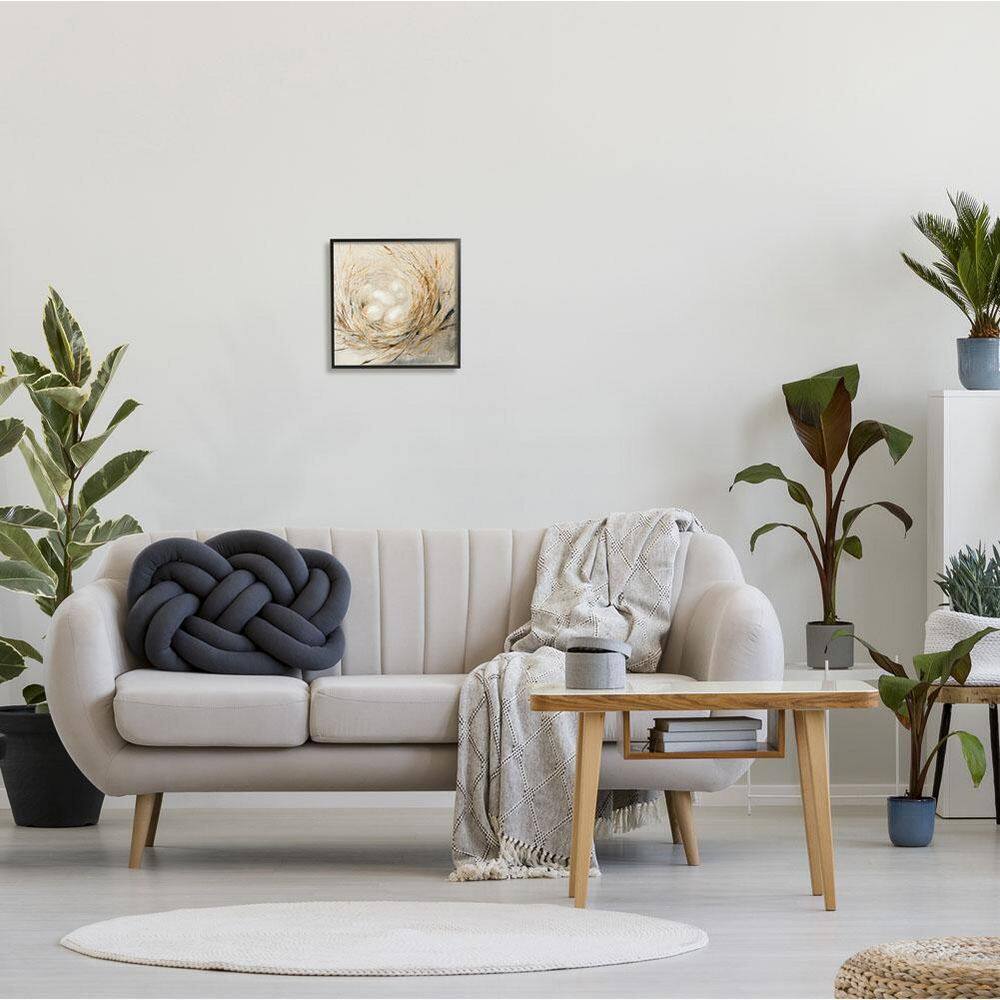 Abstract Beige and White Bird Nest Canvas Print