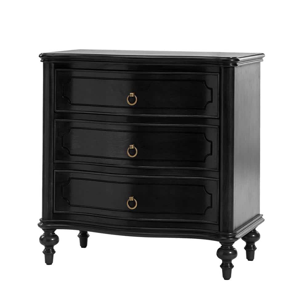 [  ]★MEN'S LIMITED EDITION DRAWERS 3-PIECE SET Suki Burnished Black Suki 3 Drawer Large Nightstand From