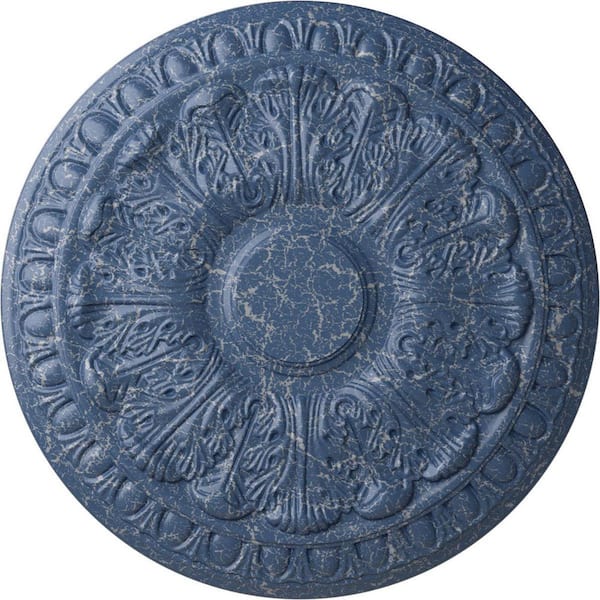 Ekena Millwork 15-3/4 in. x 1-1/2 in. Colton Urethane Ceiling Medallion (Fits Canopies upto 4-3/4 in.), Americana Crackle