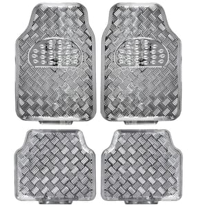 Metallic Vinyl MT-641 Silver Heavy Duty 4-Piece Car Floor Mats