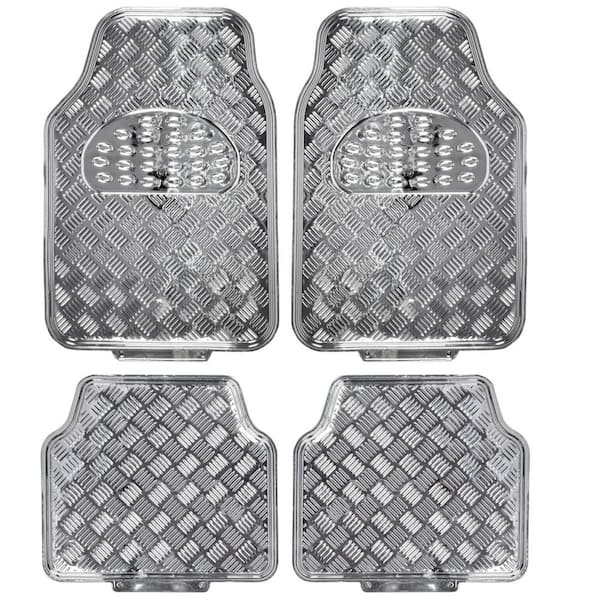 CAT Black Chrome Series Car Floor Mats Universal Heavy Duty Trim