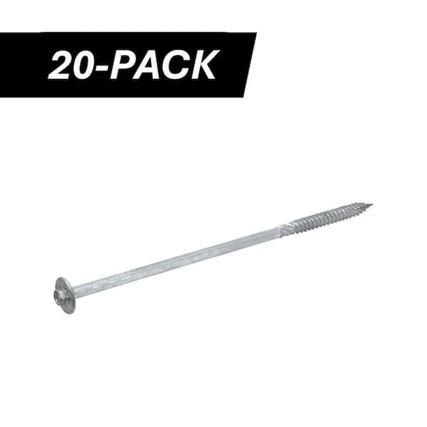 3/8 in. x 10 in. Hex Drive Washer Head Structural Hot Dipped Galvanized Screw (20-Piece)