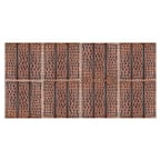 4 in. x 4 in. Hammered Copper Decorative Wall Tile with Linear Design in Oil Rubbed Bronze (8-Pack)