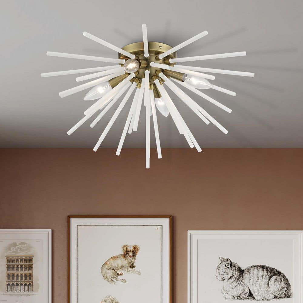 Uptown Antique Brass Large Foyer 8-Light Chandelier