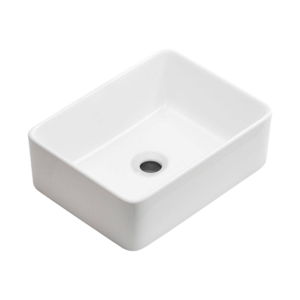 Avex Ceramic 15.75 in. Rectangular Bathroom Vessel Sink in White without Drain price history on PriceWatchPro