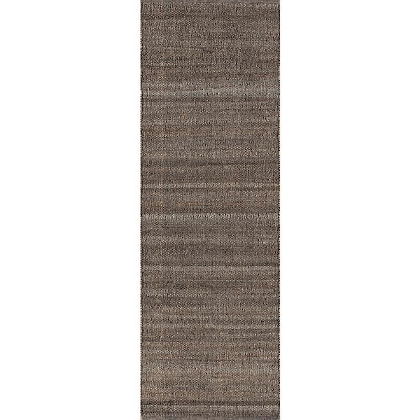 Perfect Handwoven Jute-Blend Charcoal 3 ft. x 10 ft. Indoor Runner Rug