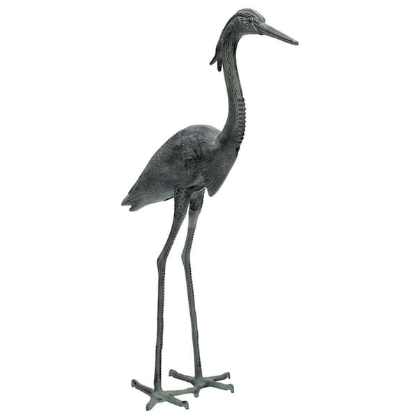 Achla Designs Stately Great Blue Heron, 43 in. Tall, Blue-Grey Verdi Painted Finish